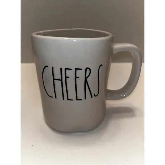 Rae Dunn Cheers Large Ivory Ceramic Mug Coffee Cup Gift - Picture 1 of 6